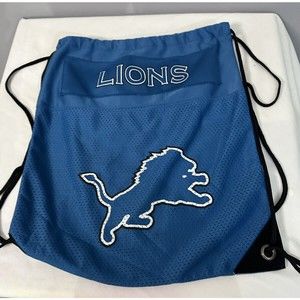 Detroit Lions NFL backpack sack drawstring Soft shell tote bag EUC